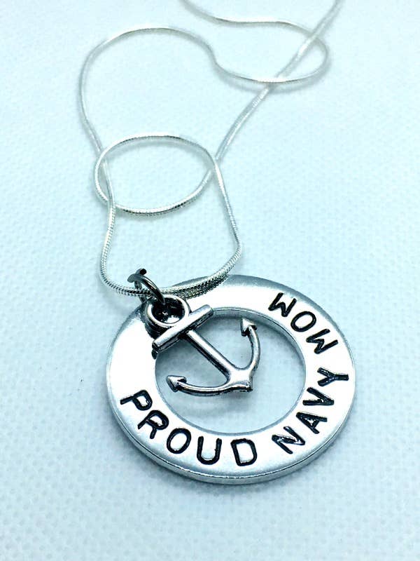 Navy mom necklace for wholesale by Me and My Sweet Pea