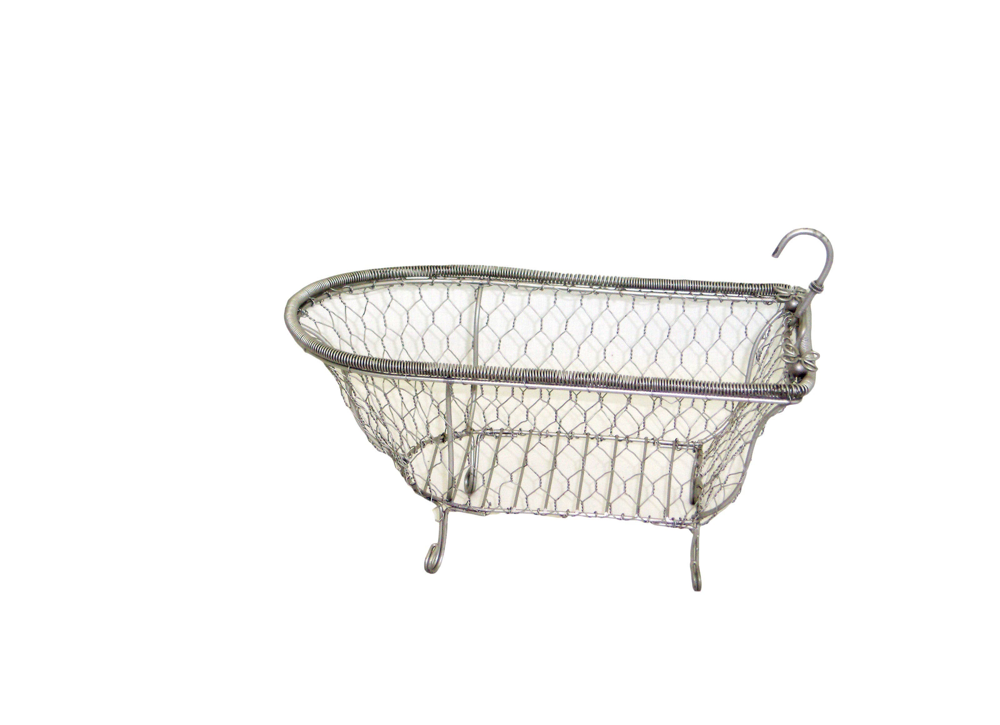 Home Kreation by KK dba Kraft Klub - Wholesale Decorative Tabletop Object - HANDMADE RED WIRE TUB 11"Lx6"Wx8"H1