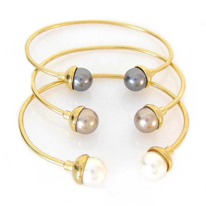 Laney Swarovski Pearl Wire Bracelet for wholesale by Jessica Elliot Jewelry