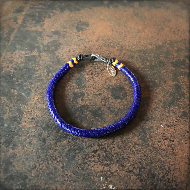 ASTALI - Vendita all'ingrosso Bracciale con perline - Braccialetto in vetro Snake - Blu indaco, bracciale con perline Chevron