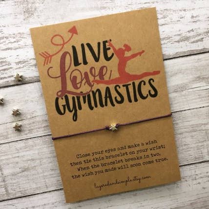 Live Love Gymnastics Bracelet for wholesale by LayeredandSimple