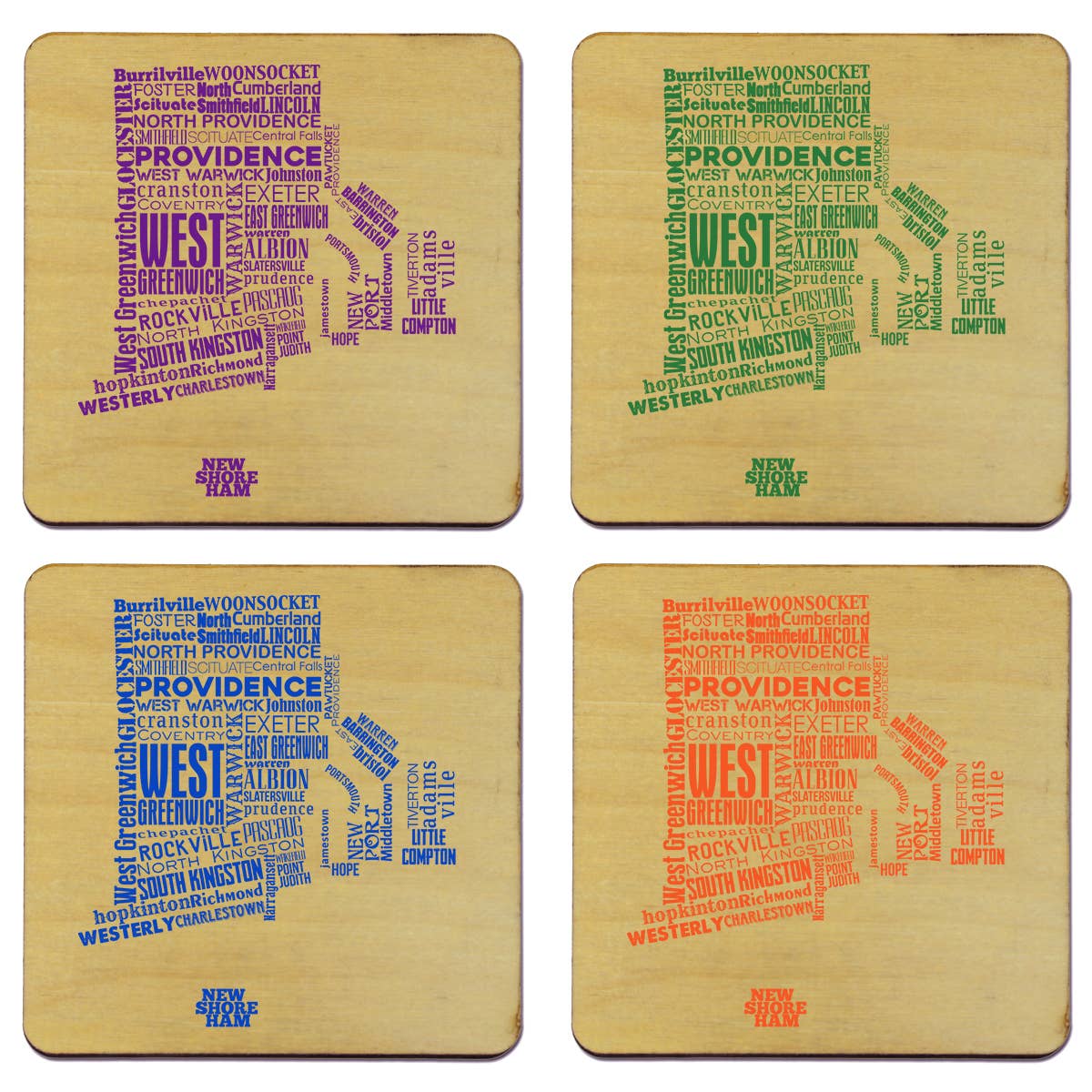 Torched Products - Wholesale Coasters - State Typography Coaster- Set of 440