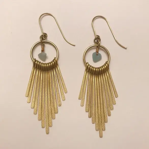 Sophia Louiz - Wholesale Dangle Earrings - Sun Goddess Earrings - Amazonite0