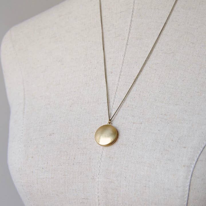 Round Locket Necklace for wholesale by SPARKLEFARM