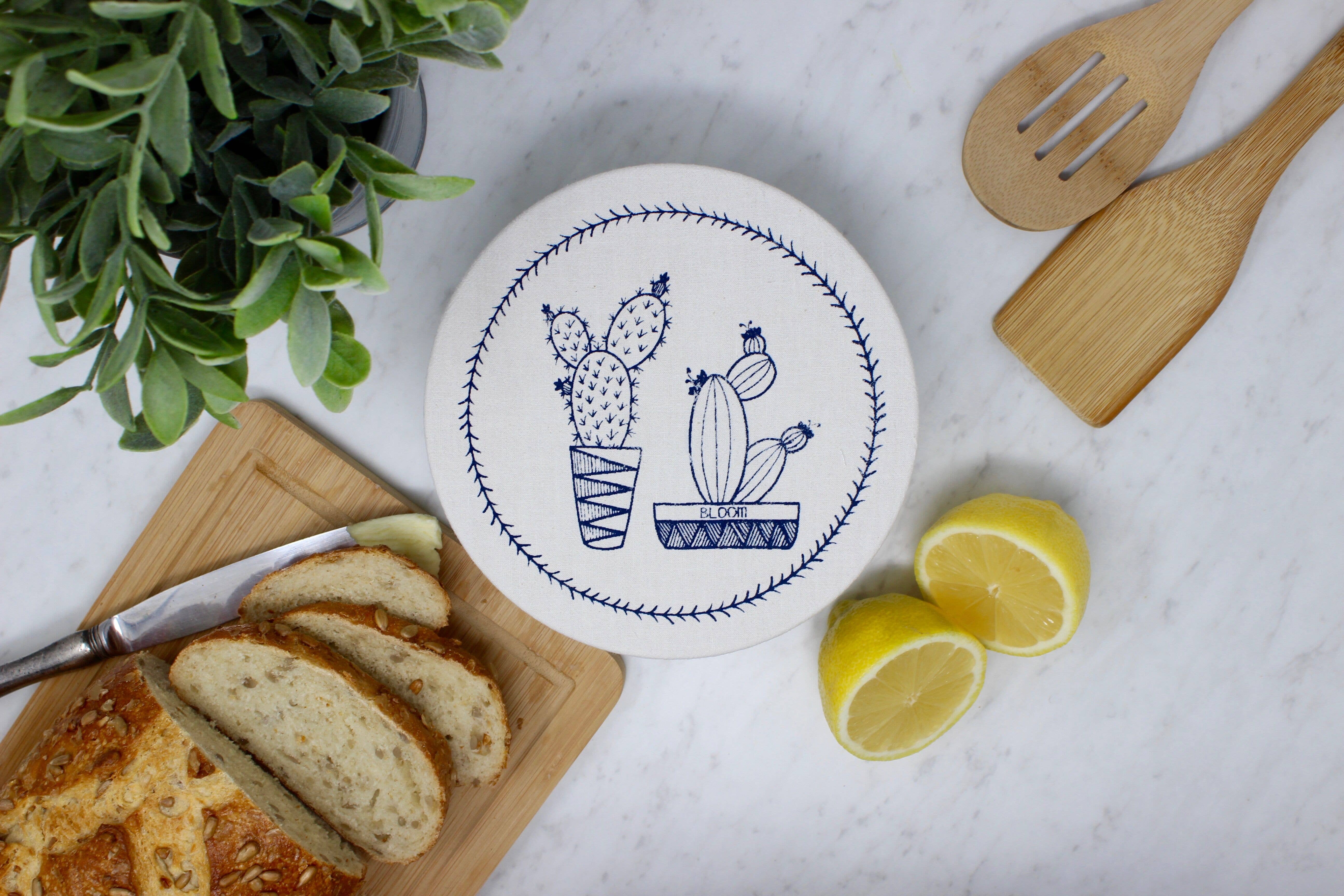 Your Green Kitchen - Wholesale Food Storage Wrap/Bag - Small Waxed Cactus Bowl Cover