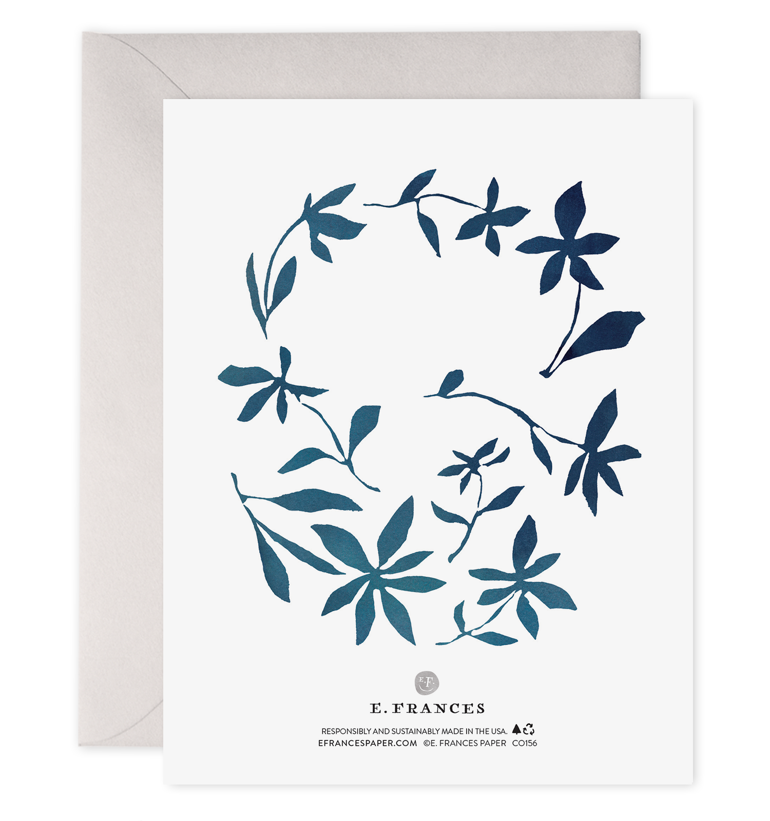 E. Frances Paper - Wholesale Sympathy Card - Indigo Flowers Greeting Card1