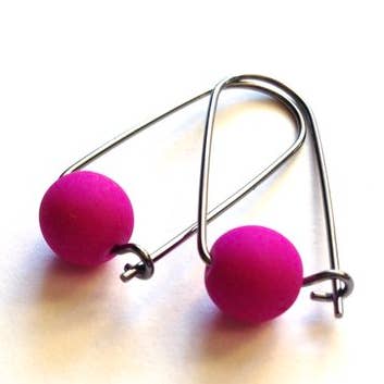 Fuchsia Box Earrings for wholesale by Iris Noire Designs