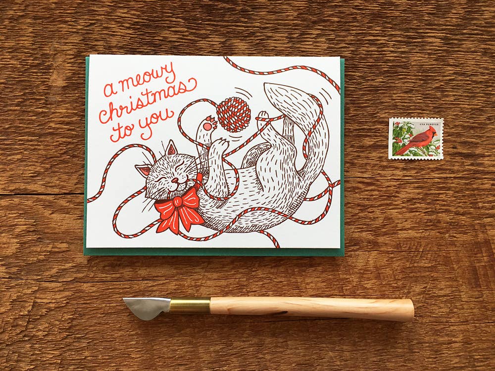 Noteworthy Paper & Press - Vente Cartes de Noël - Carte Chat de Noël3