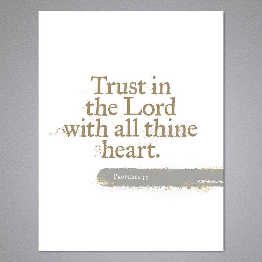 Breathless Paper Co. - Wholesale Encouragement Card - Trust In The Lord With All Thine Heart Card0