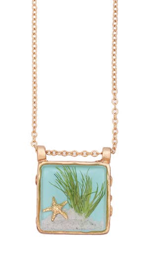 Shari Dixon – Colar pingente/pendente por atacado – Colar Sand Dune Gold Med Sq0