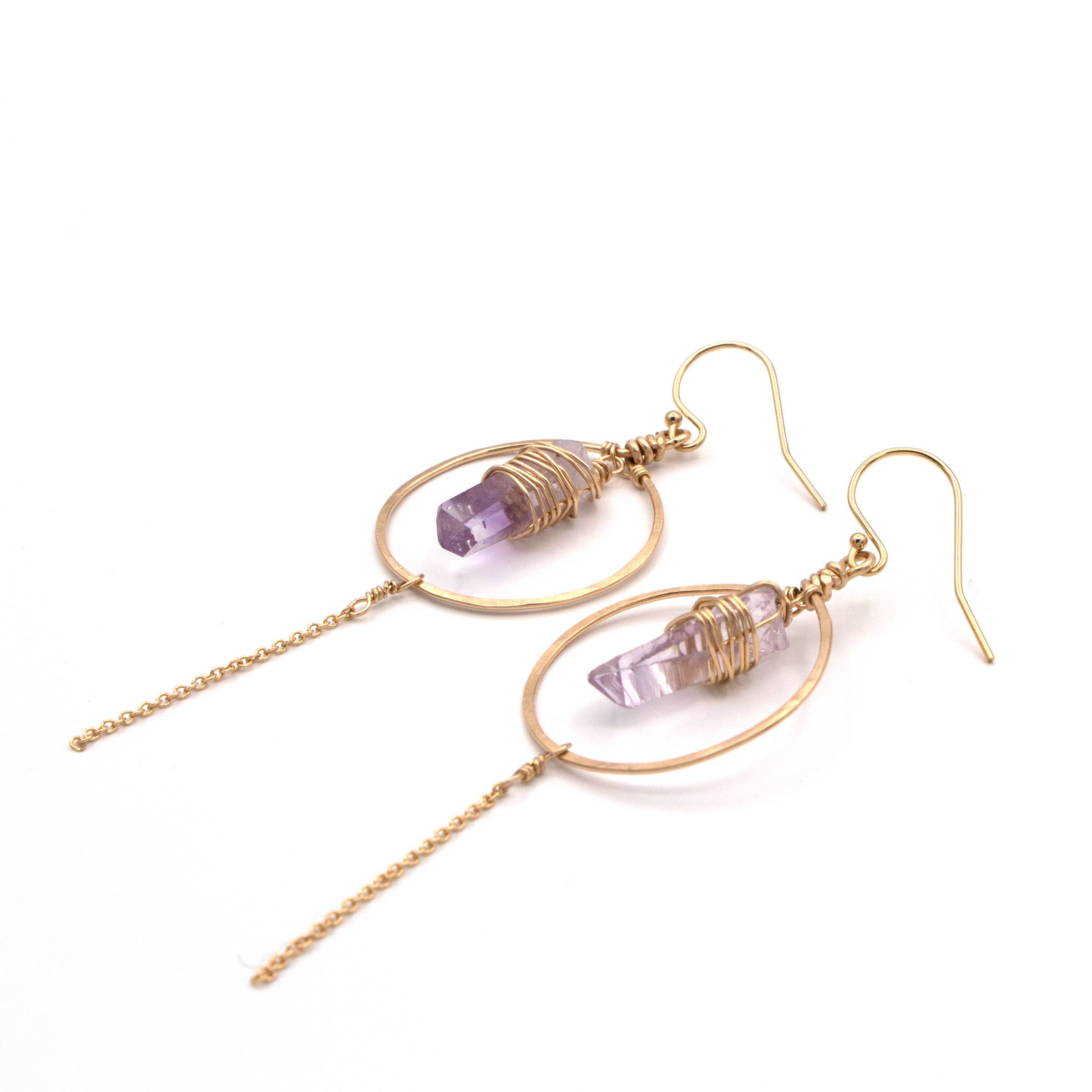Crystal and Gold - Wholesale Dangle Earrings - Amethyst Rain Earrings1