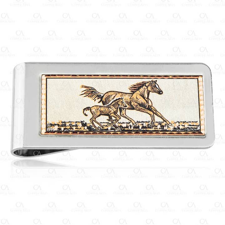 COPPER ARTS INC. - Wholesale Money Clip - Unisex - MC 57 Horse & Foal Money Clip1