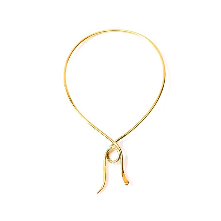 Messing Mykonos slange slange choker halskæde for engroshandel hos Bisjoux