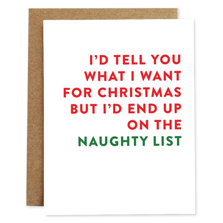 Rhubarb Paper Co. - Wholesale Christmas Card - Naughty List Holiday Card