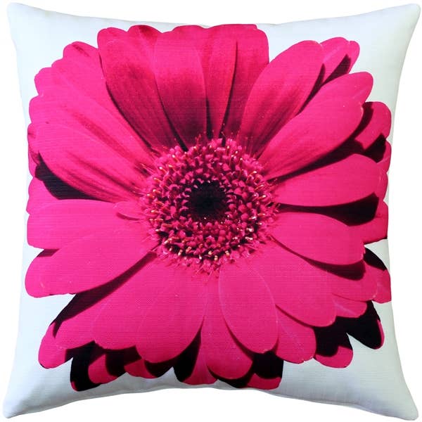20" x 20" Bold Daisy Flower Pink Throw Pillow for wholesale by Pillow Decor