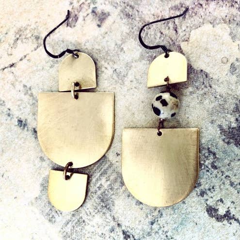 Tiered Geo Drop Earrings for wholesale by SORA DESIGNS