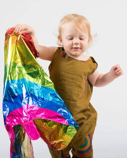 Akshu and Ing - Wholesale Jumpsuit - Baby - Mustard Rainbow Romper0