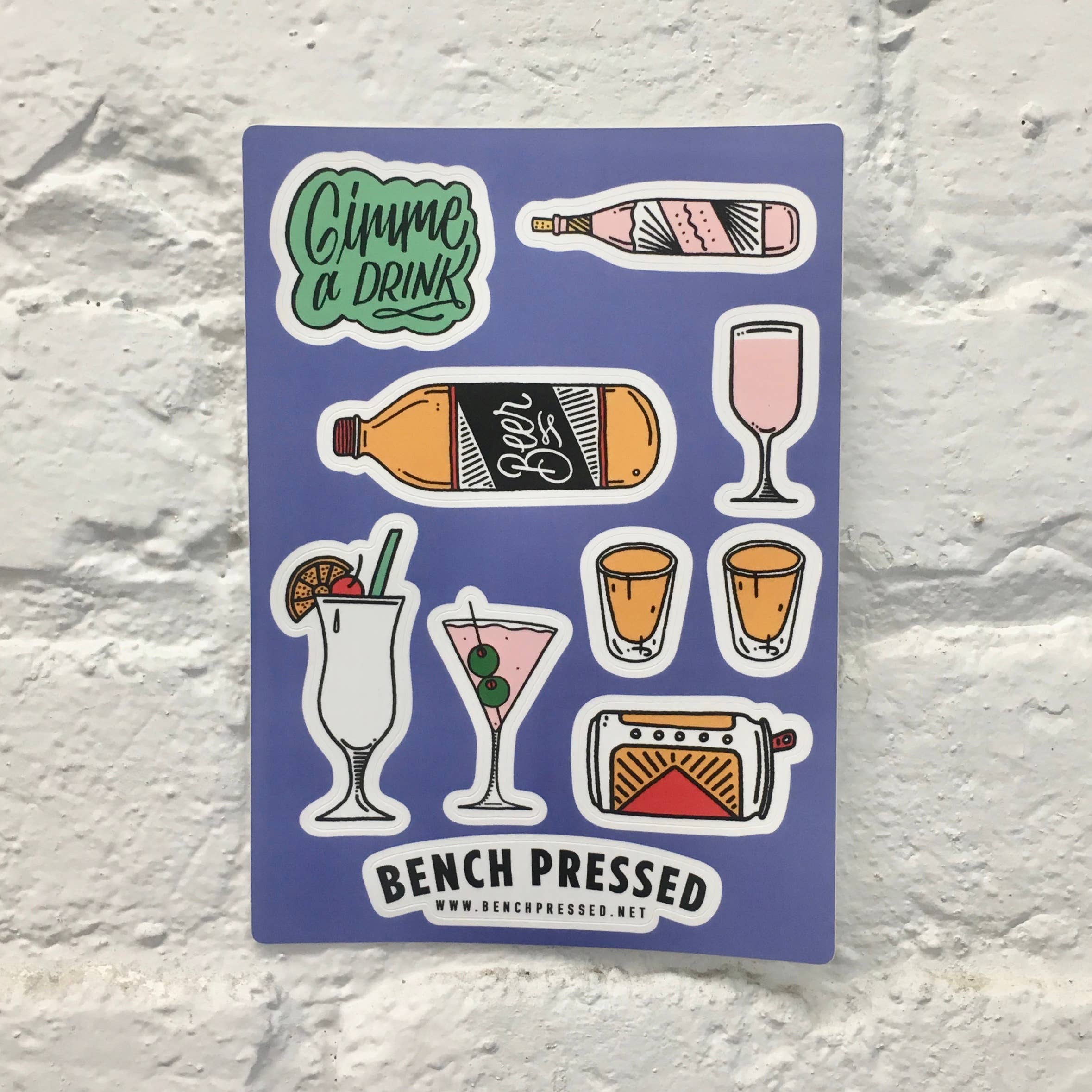 Bench Pressed - Vente Autocollant - Feuille d'autocollant Bozy