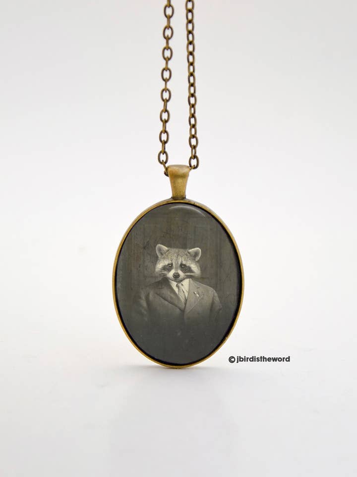 Raccoon Jewelry Animal Necklace, Pendant Charm Jewelry for wholesale by The Wild Oddisorium
