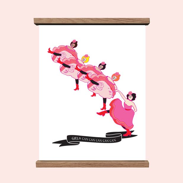 Girls Can Can Can Inspirational Art Print 11X14" for wholesale by ILOOTPAPERIE