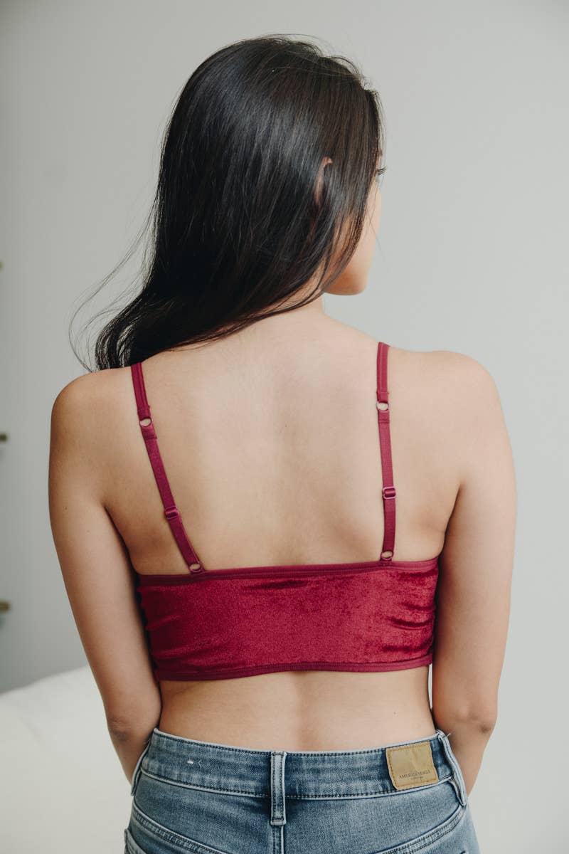 Leto Accessories - Wholesale Camisole - Women's - Velvet & Lace Half Cami – Elegant, Stylish, and Soft🌹2