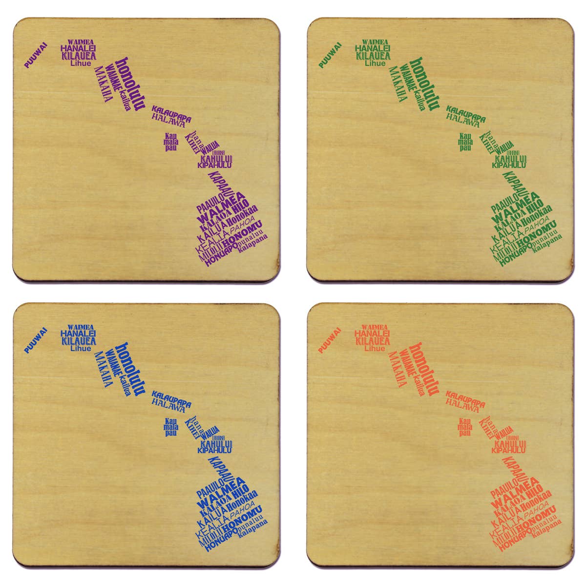 Torched Products - Wholesale Coasters - State Typography Coaster- Set of 412