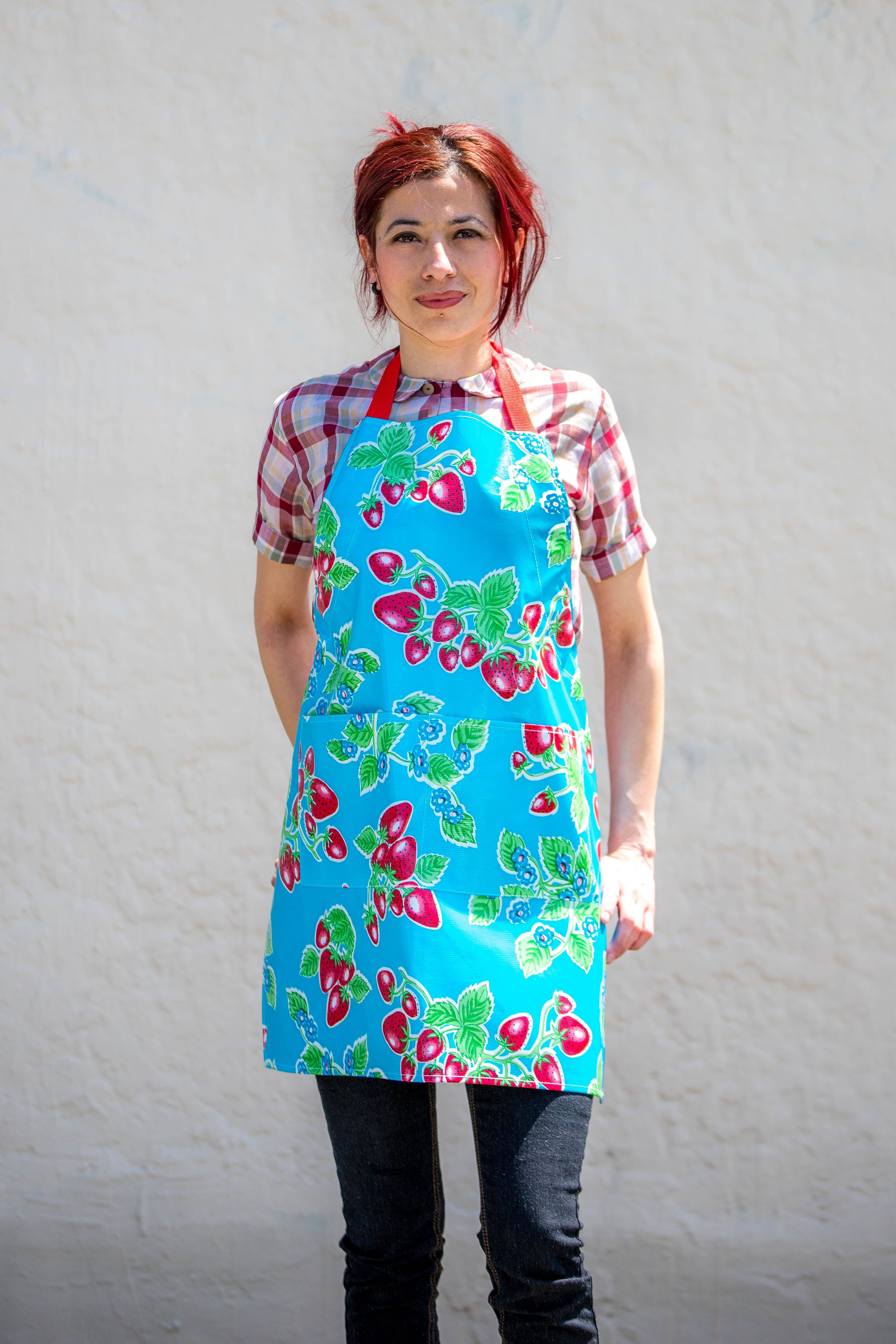 Oilcloth International – Engroshandel Forklæde – Blå Forever Forklæde1