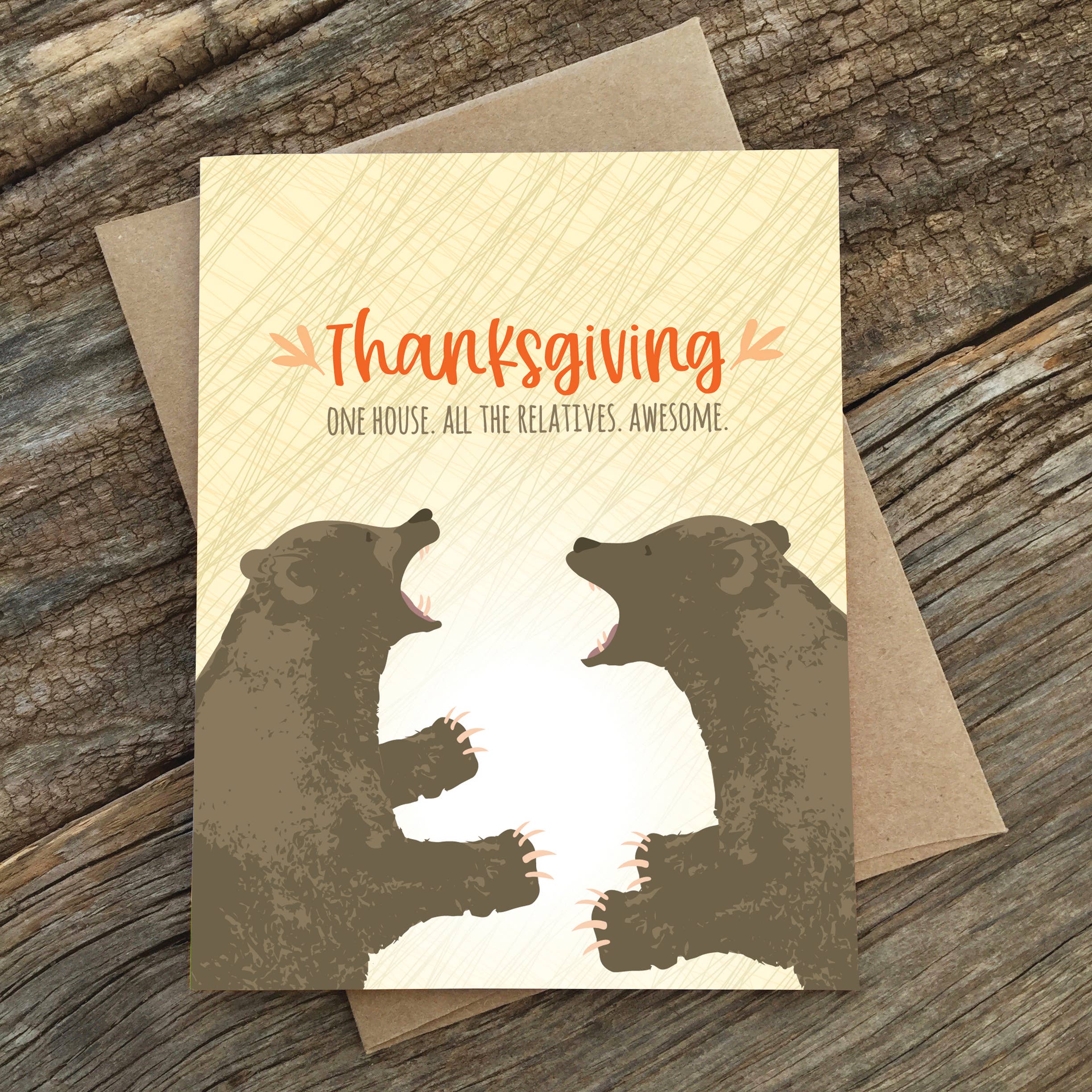Modern Printed Matter - Venta al por mayor Tarjetas de Acción de Gracias - Tarjeta de Acción de Gracias de Todos los Familiares1