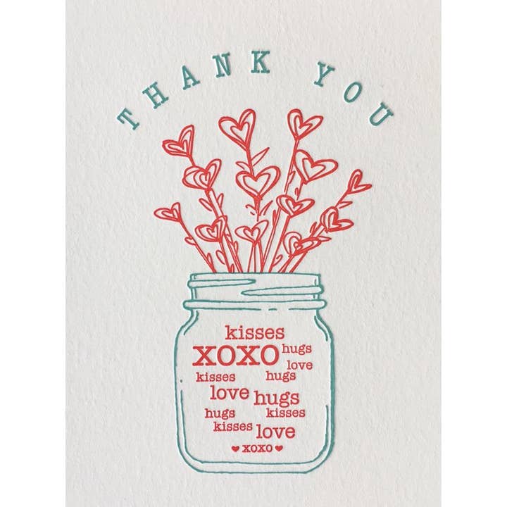 Lucky Bee Press - Vendita all'ingrosso Biglietti di ringraziamento - Biglietto di ringraziamento a forma di cuore, confezione da 61