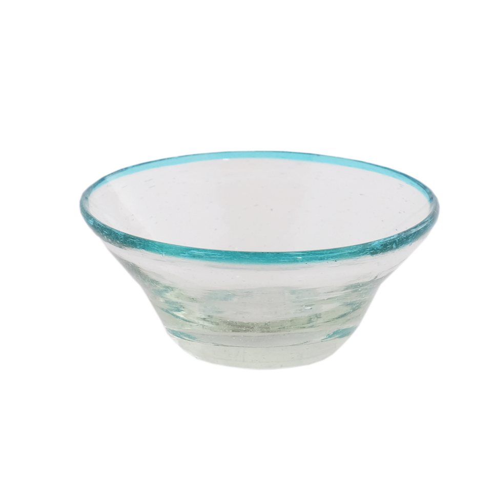 Sobremesa - Wholesale Condiment/Dip Bowl - Aqua Rim Tiny Bowl, Spice Bowl, Pinch Bowl 1