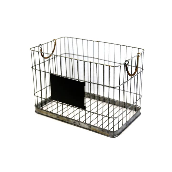 Home Kreation by KK dba Kraft Klub - Wholesale Basket - Large Wire Basket With Chalkboard Slate