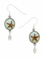 Starfish Small Round Earrings w/Drop for wholesale by Shari Dixon