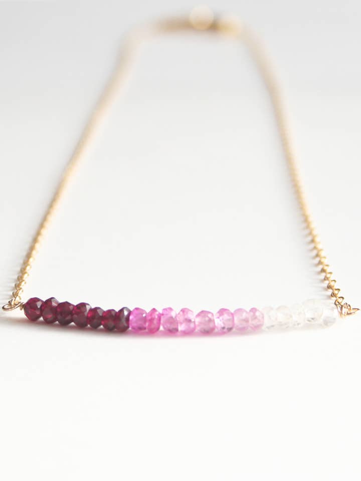 Pink Ombre Necklace | Pink Necklace for wholesale by Laura Stark Designs