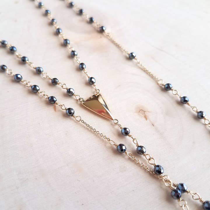 MissElenious Jewelry - Wholesale Y-Neck/Lariat Necklace - Hematite Rosary Lariat2