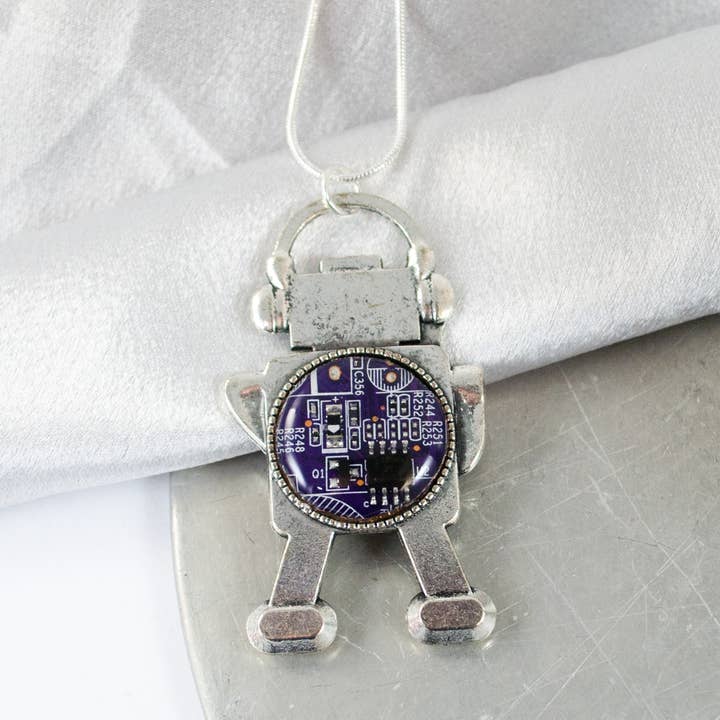 Circuit Breaker Labs - Wholesale Pendant/Charm Necklace - Circuit Board Robot Necklace2