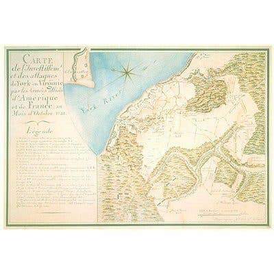 Yorktown en 1781 - Enregistre la bataille finale de la guerre d'indépendance pour la vente par Historic Urban Plans, Inc.