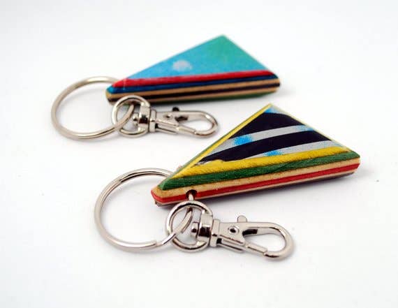 Everskate Skateboard Jewelry - Wholesale Keychain - Unisex - Wood Skateboard Keychain - Recycled Handmade, Each is Unique6
