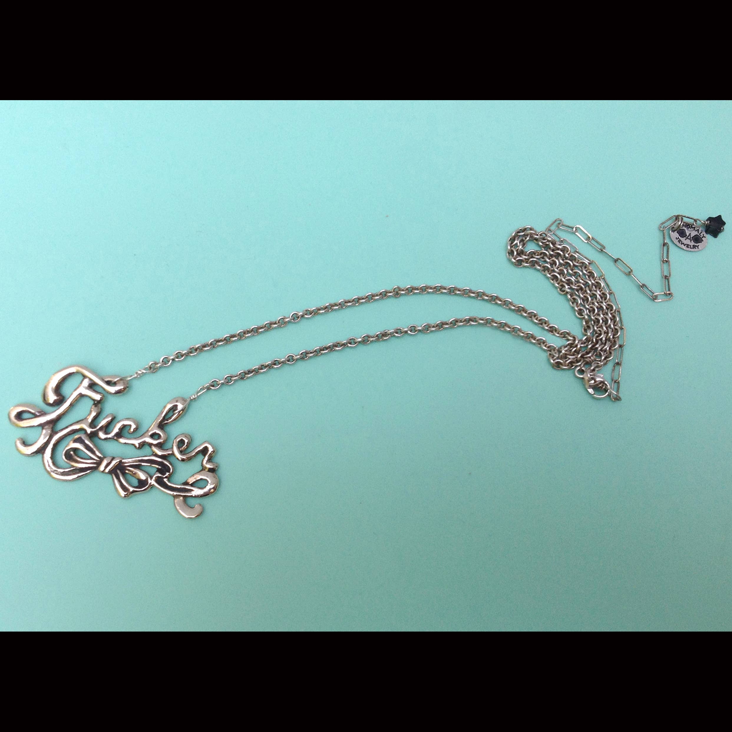 Anomaly Jewelry - Wholesale Pendant/Charm Necklace - Fucker Necklace in Script - Silver or Gold Tone7