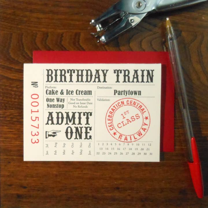Treinticket voor verjaardag voor wholesale door a. favorite design