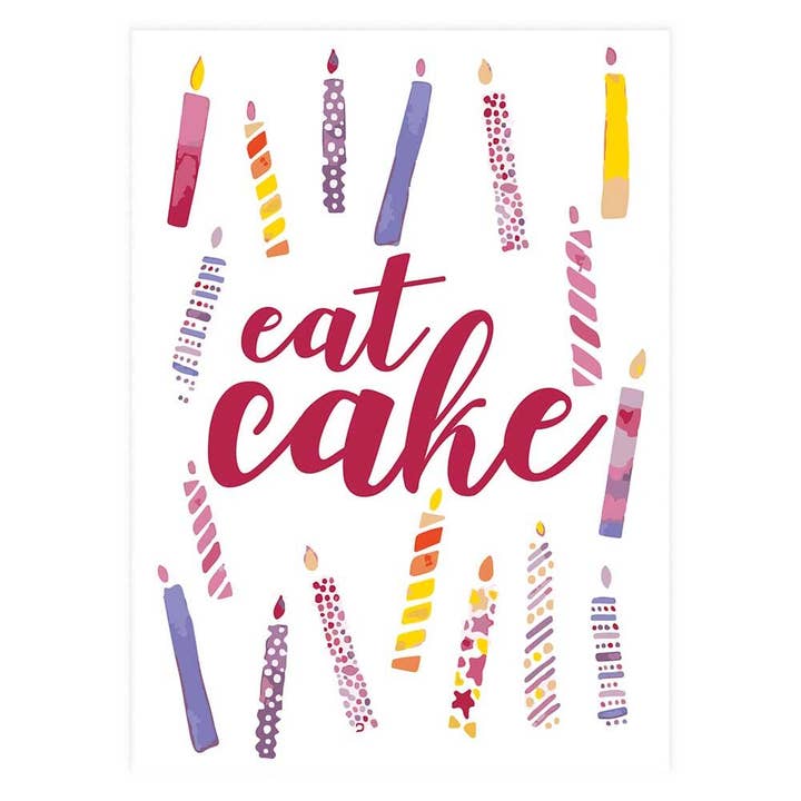 Eat Cake Candles - Tarjeta de felicitación para venta al por mayor de Potluck Press