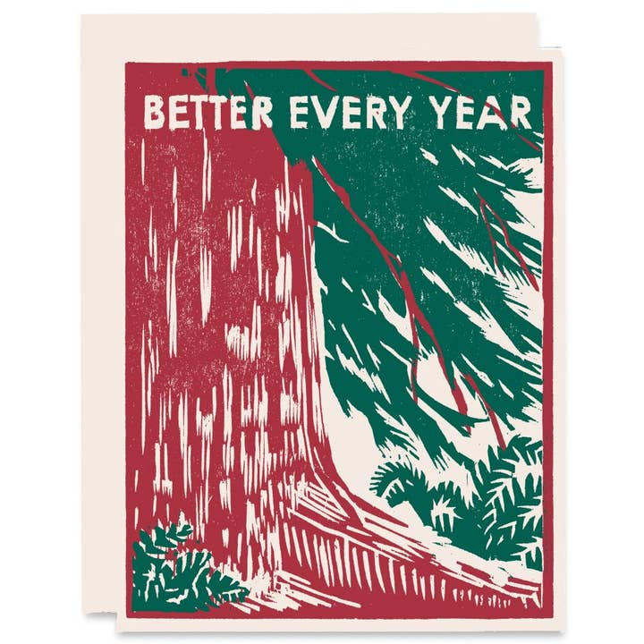 Redwood Tree Better Every Year Birthday Card for wholesale by Heartell Press