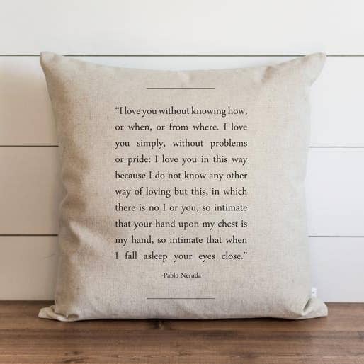 Book Collection Pablo Neruda Pillow Cover for wholesale by Porter Lane Home