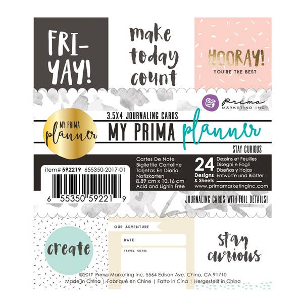Prima Marketing Inc - Venta al por mayor Agendas - Las tarjetas de diario con adornos de My Prima Planner mantienen la curiosidad