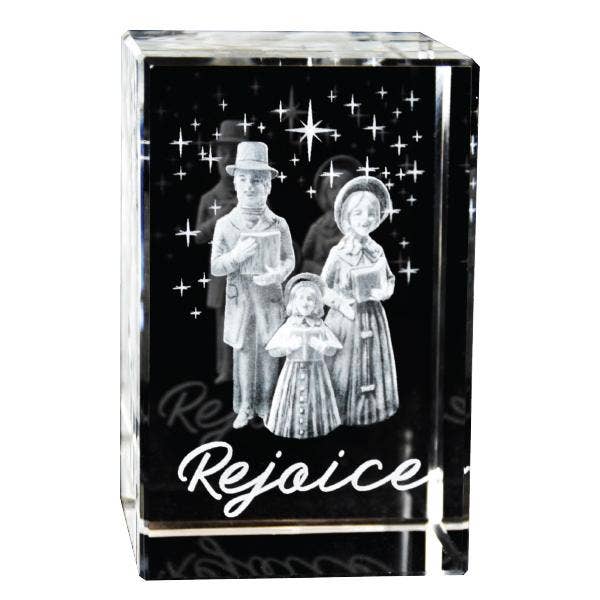 Christmas Carolers Crystal Cube for wholesale by Lifebeats Gifts