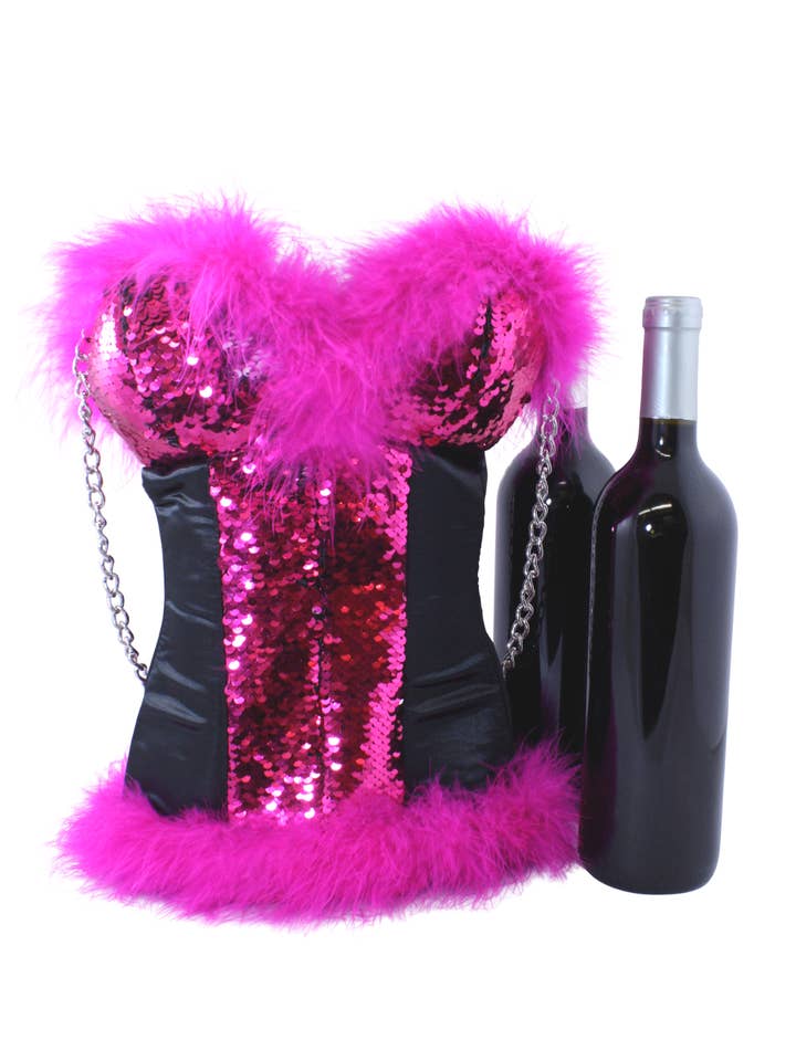 Pink Bustier Double Tote Bag for wholesale by Tipsy Totes