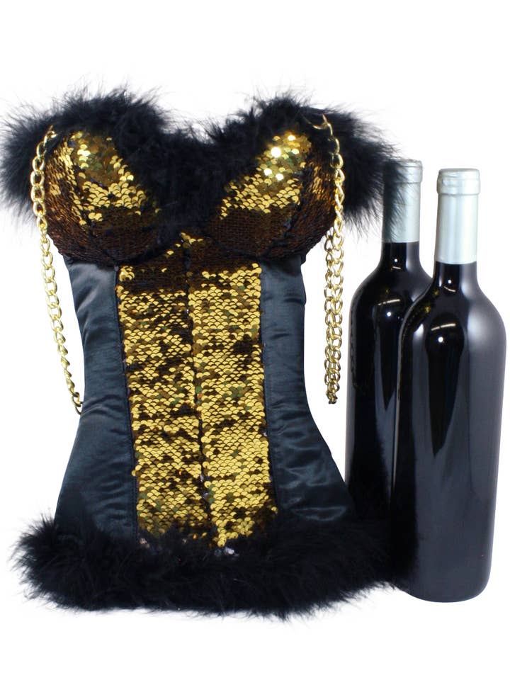 Gold Bustier Double Tote Bag for wholesale by Tipsy Totes