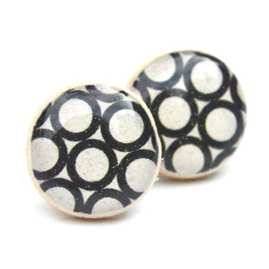 Black Geometric Stud Earrings for wholesale by Starlight Woods