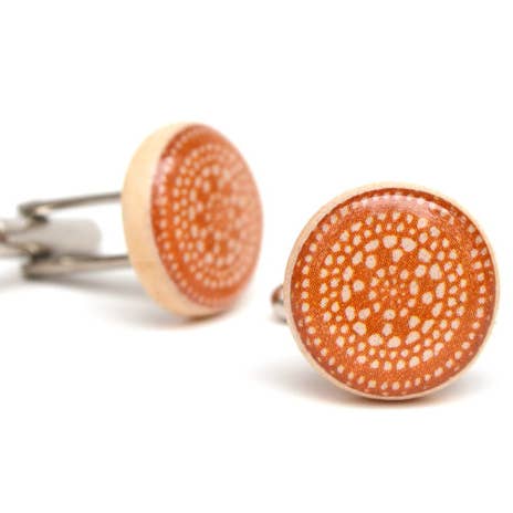 Orange Geometric Cufflinks for wholesale by Starlight Woods