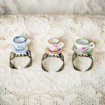 Tea Cup Rings for wholesale by Adorned by Aisha