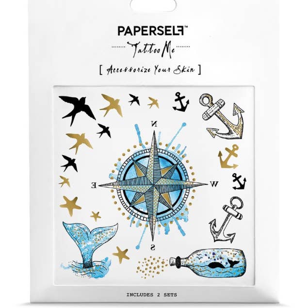 PAPERSELF - Wholesale Temporary Tattoo - Nautical Temporary Tattoos Stickers1